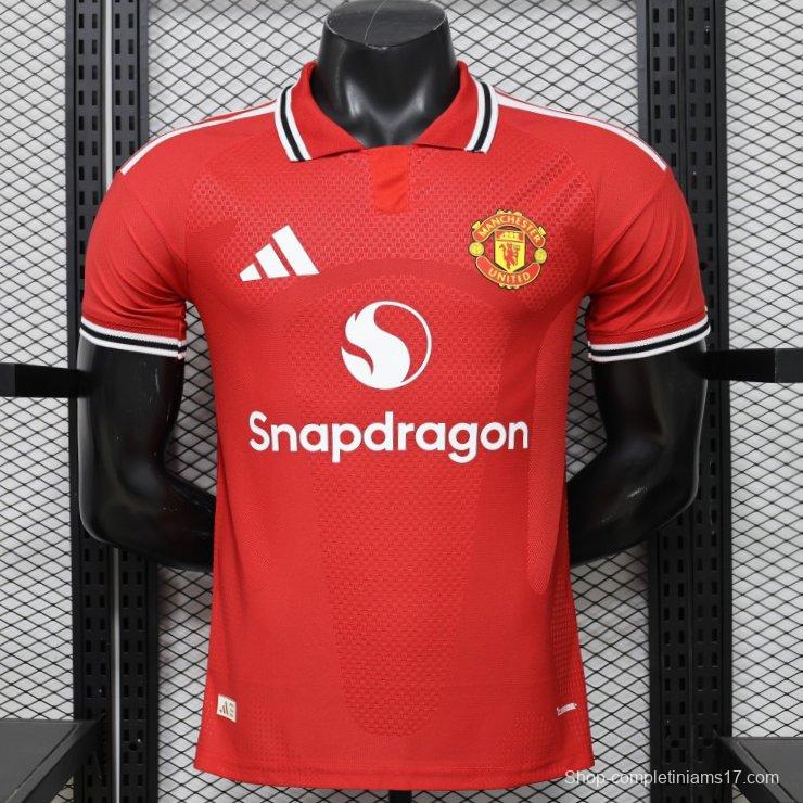 Player Version 25/26 Manchester United Red  Home Jersey