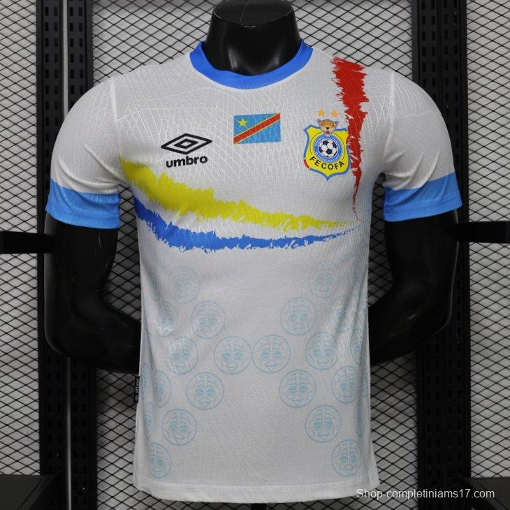 Player Version 26/27  DR Congo  White & Sky Blue  Special Edition Away Jersey