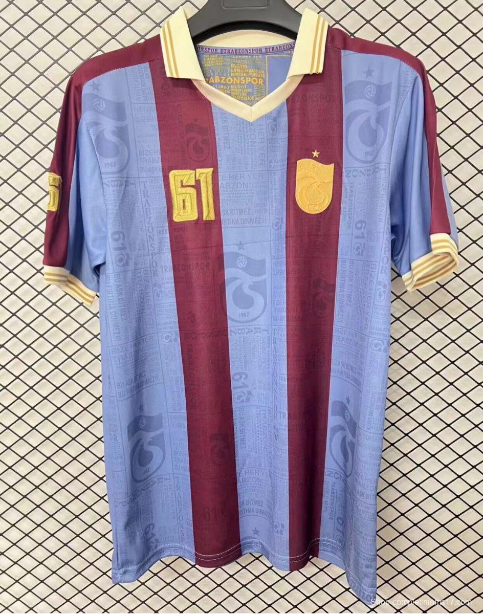 26/27 Trabzonspor Retro-Inspired Taraftar Premium Burgundy Blue Jersey
