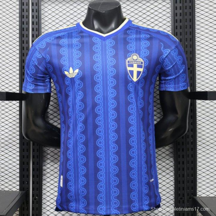 Player Version 2026 Sweden Blue with Tonal Chain Stripe  Away Jersey
