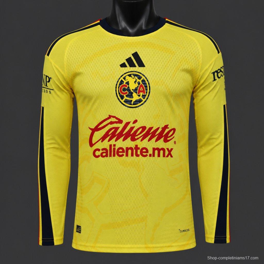 Player Version 26/27 Club America Home Long Sleeve Jersey