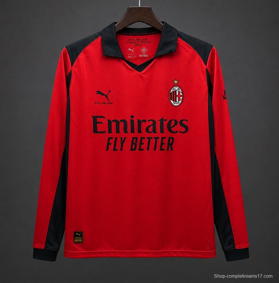 25/26 AC Milan x Slam Jam Limited Edition Long Sleeve Red Forth Jersey