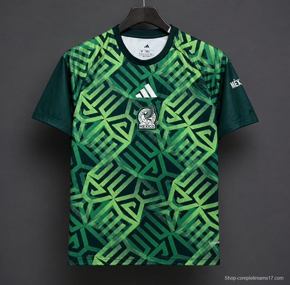 2026 Mexico Special Edition Green Geometric Pattern Football Jersey