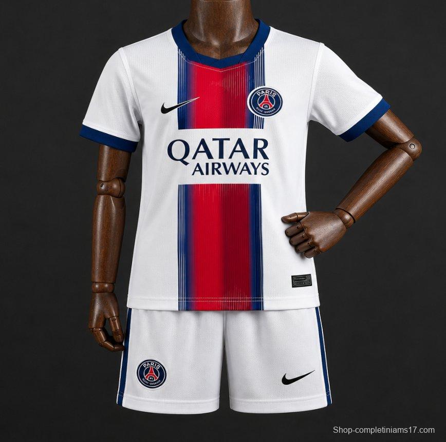 26/27 Kids  Paris Saint-Germain White  Away Jersey Kits