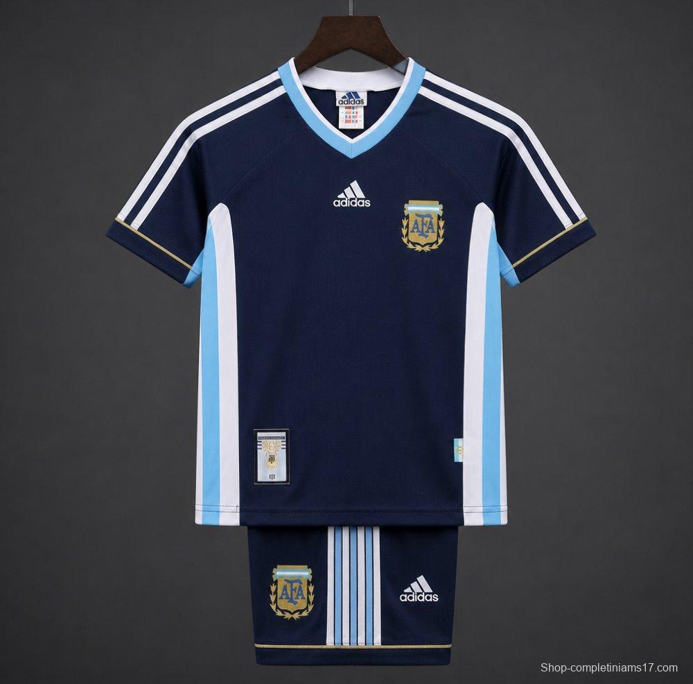 Retro Kids 1998 Argentina Away Jersey