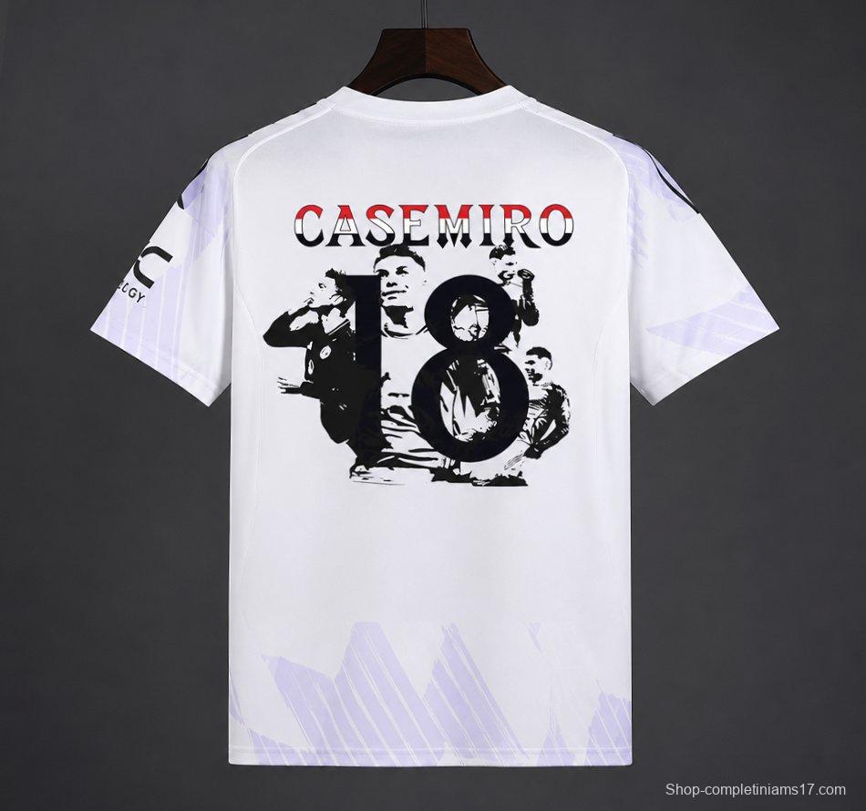 26/26 Manchester United Away Jersey with Casemiro Special Edition Print White