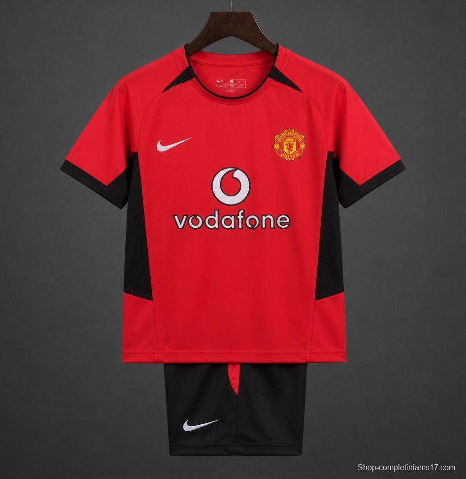 Retro Kids 02/04 Manchester United Home Jersey