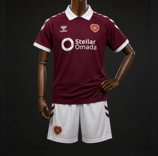 26/27 Kids Heart of Midlothian Maroon Home Jersey