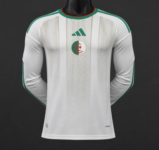 Player Version 2026 Algeria Away White Long Sleeve Jersey